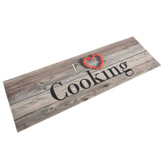 vidaXL Kitchen Rug Washable Cooking Grey 60x180 cm Velvet 1
