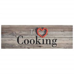 vidaXL Kitchen Rug Washable Cooking Grey 60x180 cm Velvet 2