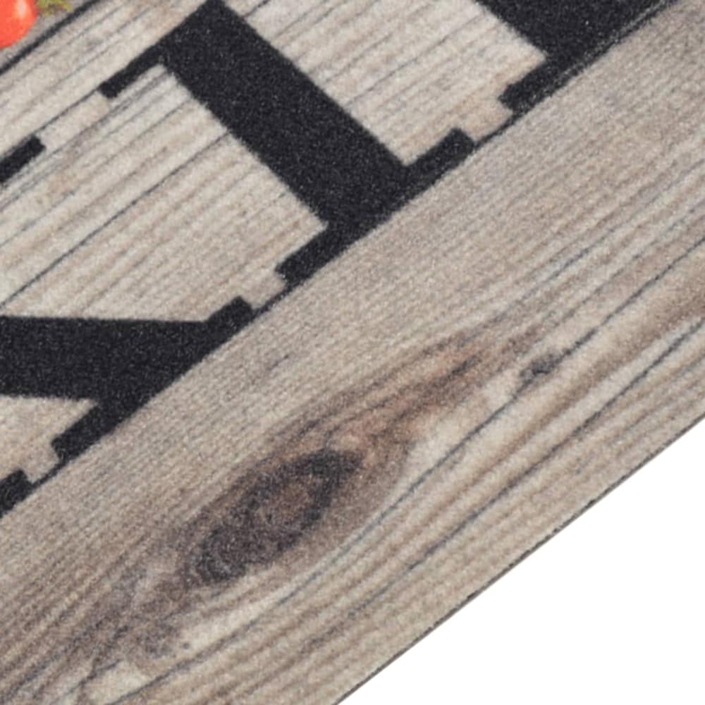 Kitchen Rug Washable Cooking Grey Velvet