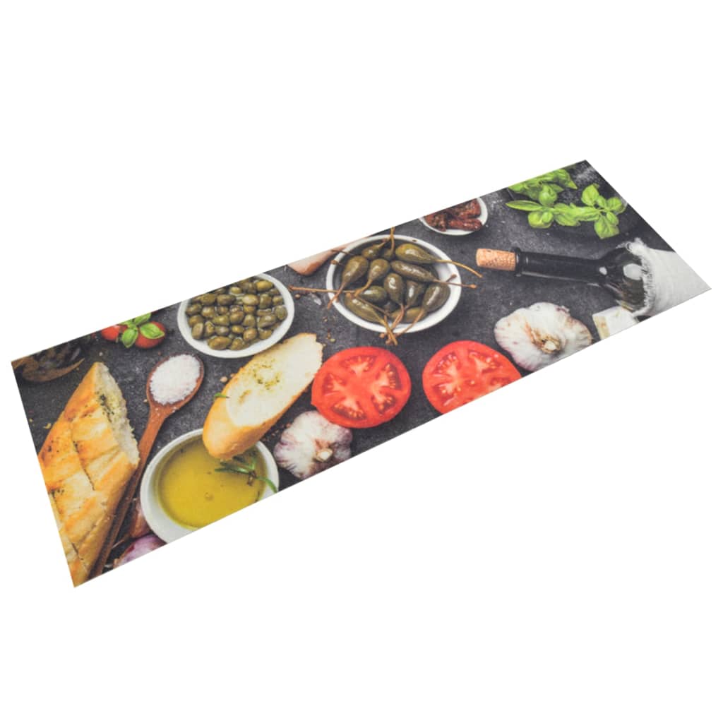 vidaXL Kitchen Rug Washable Wine & Dinner 60x180 cm Velvet 1
