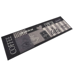 vidaXL Kitchen Rug Washable Coffee Black 60x180 cm Velvet 1