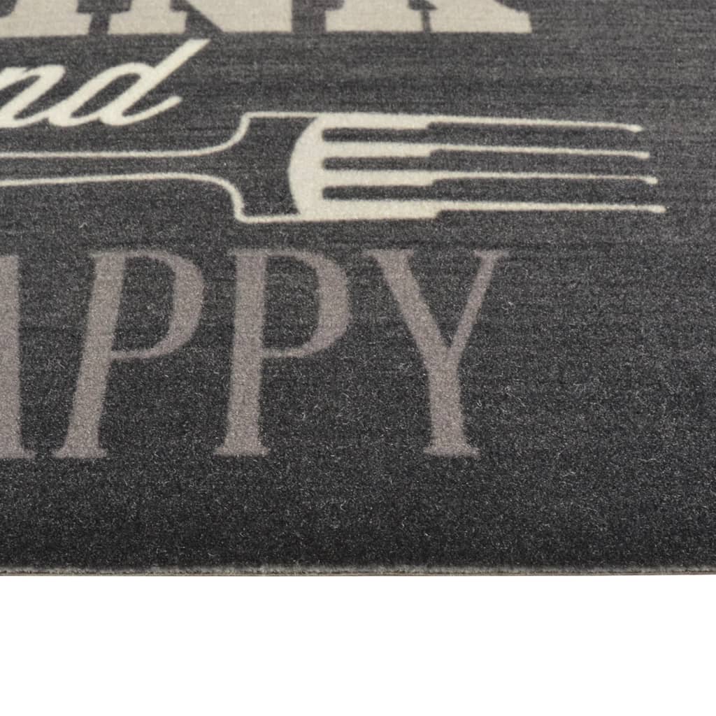 vidaXL Kitchen Rug Washable Kitchen Black 60x180 cm Velvet 4