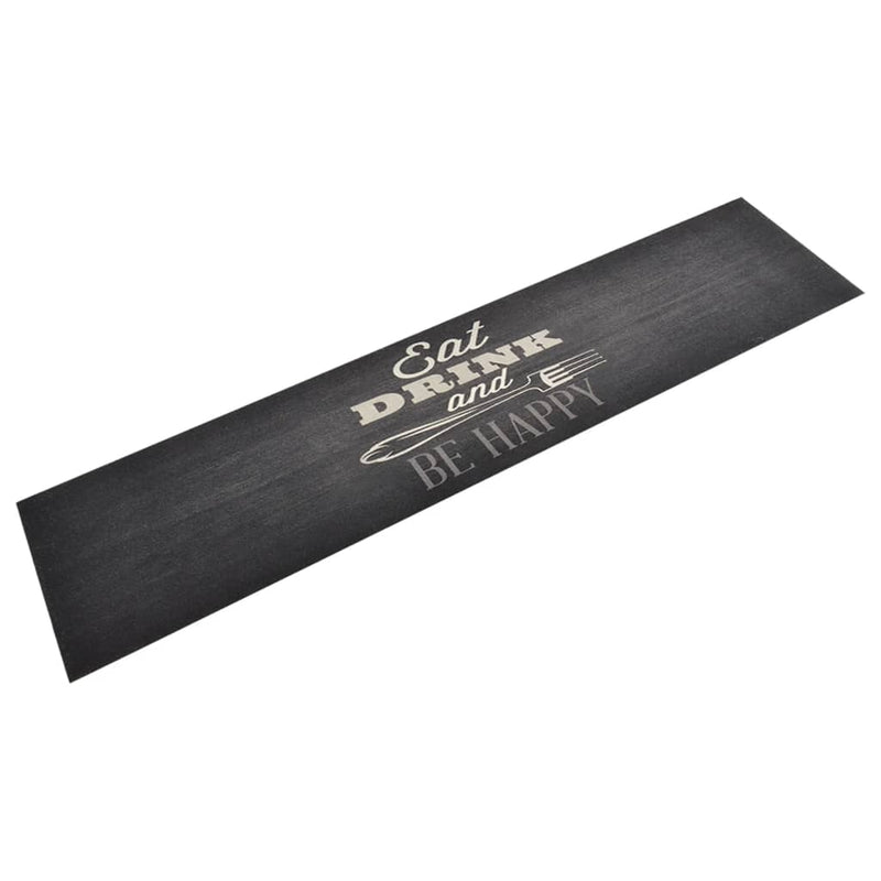 Kitchen Rug Washable Kitchen Black 60x300 cm Velvet