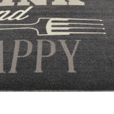 Kitchen Rug Washable Kitchen Black 60x300 cm Velvet