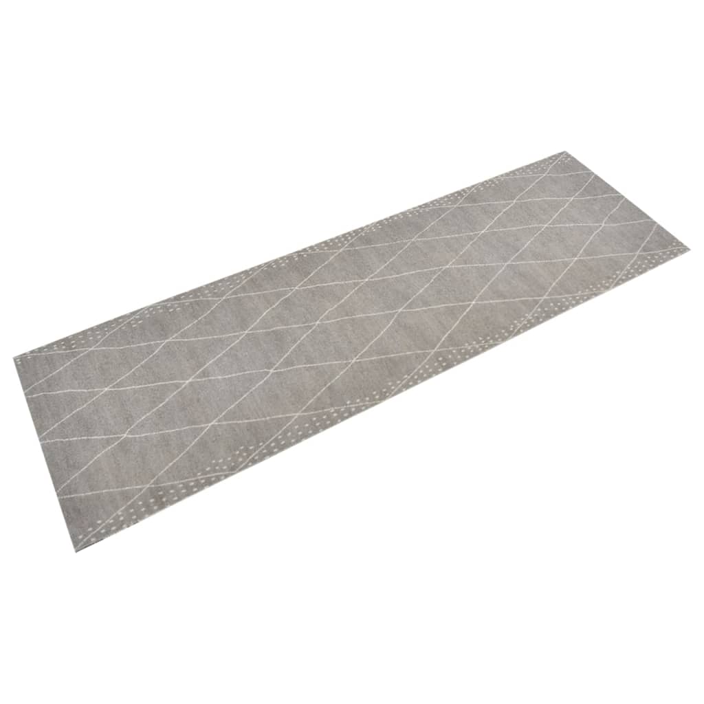 vidaXL Kitchen Rug Washable Rhombus 60x180 cm Velvet 1