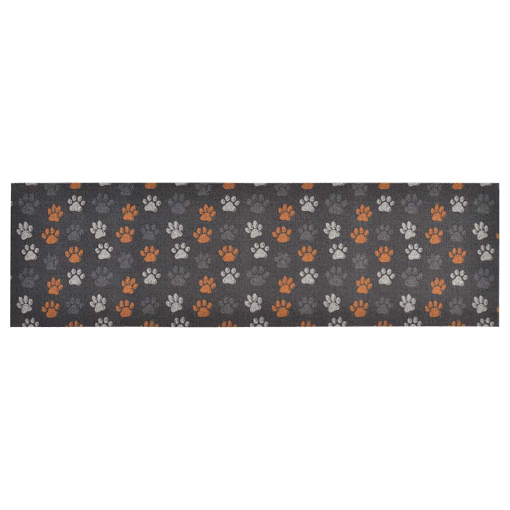vidaXL Kitchen Rug Washable Paws 60x180 cm Velvet 2