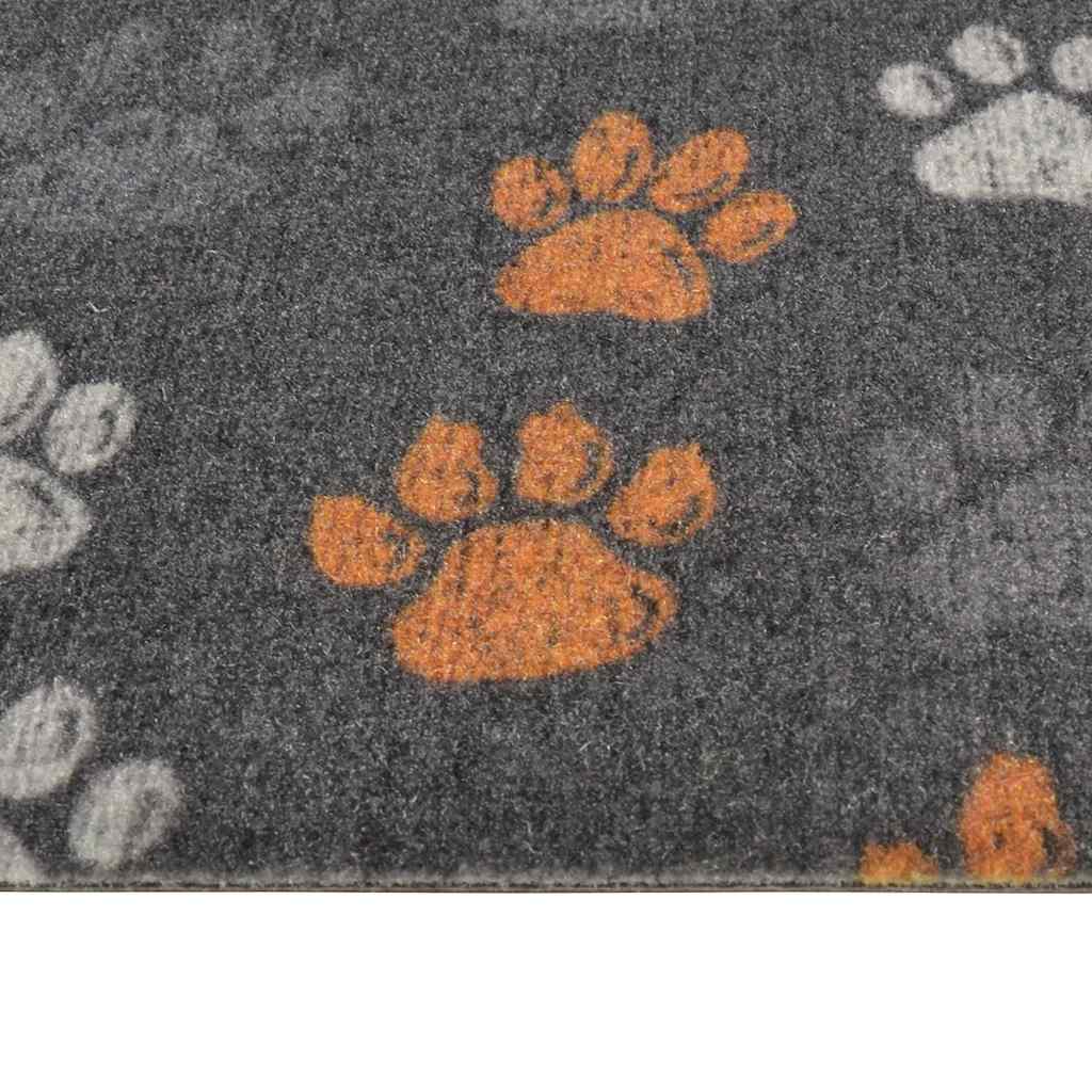 vidaXL Kitchen Rug Washable Paws 60x180 cm Velvet 4