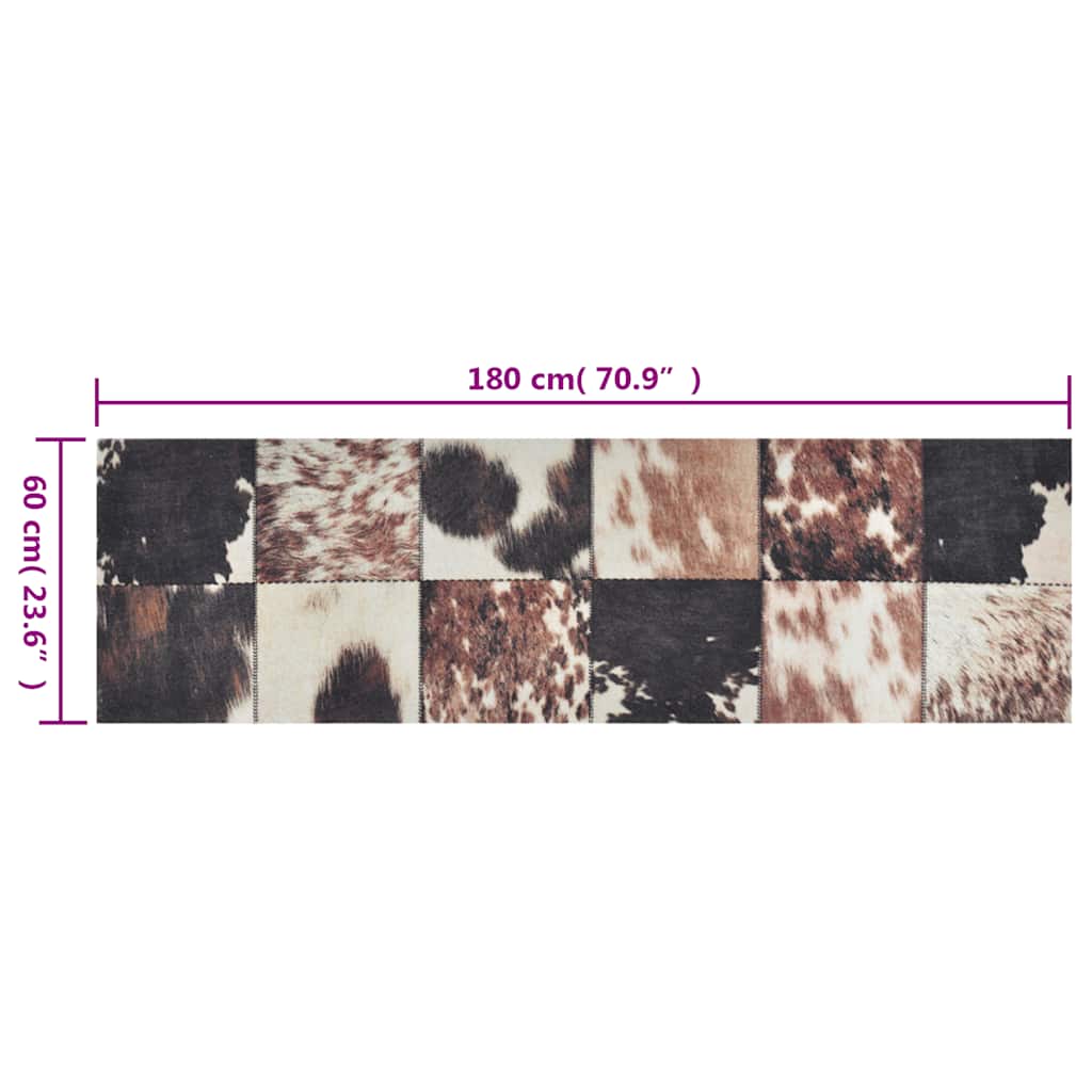 vidaXL Kitchen Rug Washable Animal Skin 60x180 cm Velvet 5