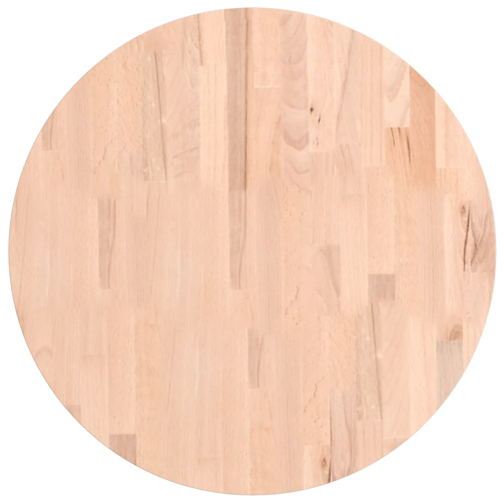 vidaXL Table Top Ø60x1.5 cm Round Solid Wood Beech 2