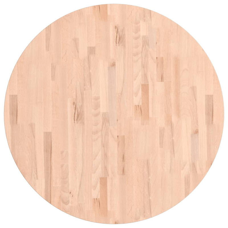 Table Top Ø90x1.5 cm Round Solid Wood Beech