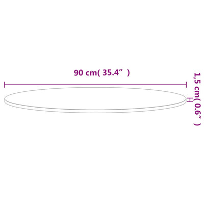 Table Top Ø90x1.5 cm Round Solid Wood Beech