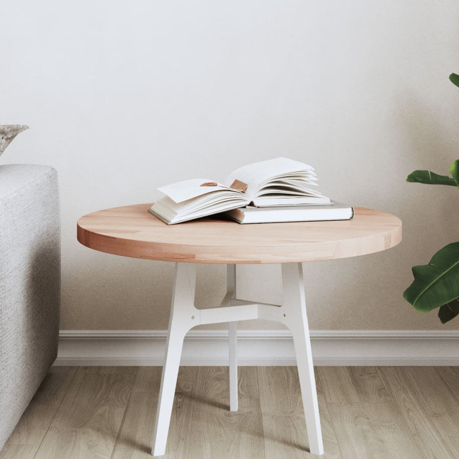 vidaXL Table Top Ø50x2,5 cm Round Solid Wood Beech 1