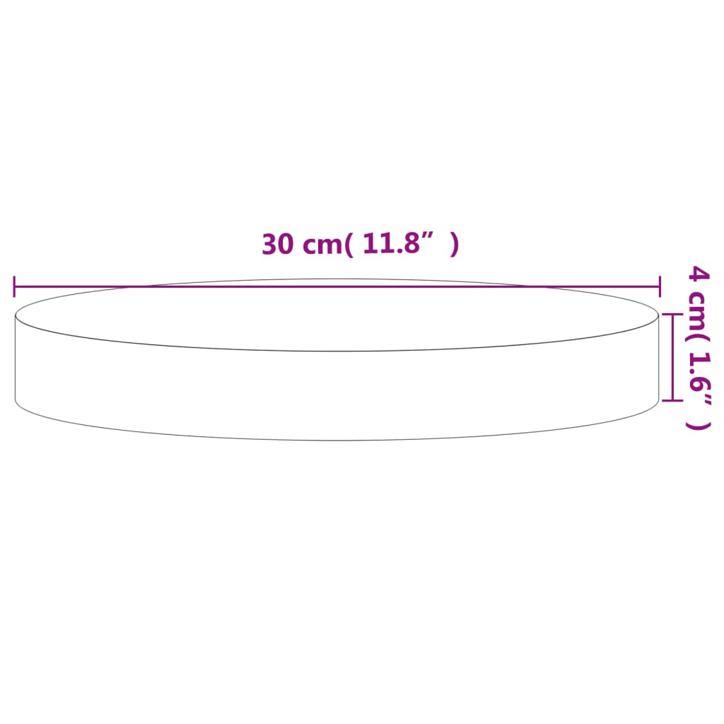 vidaXL Table Top Ø30x4 cm Round Solid Wood Beech 6