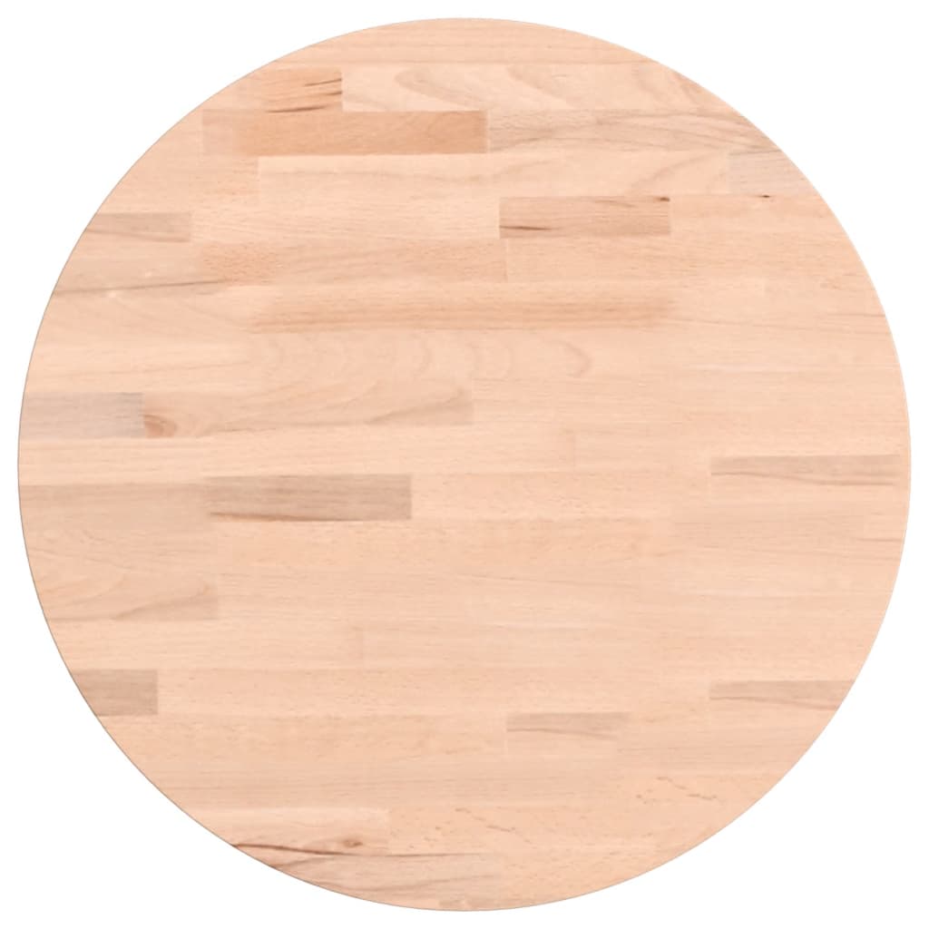 vidaXL Table Top Ø40x4 cm Round Solid Wood Beech 2