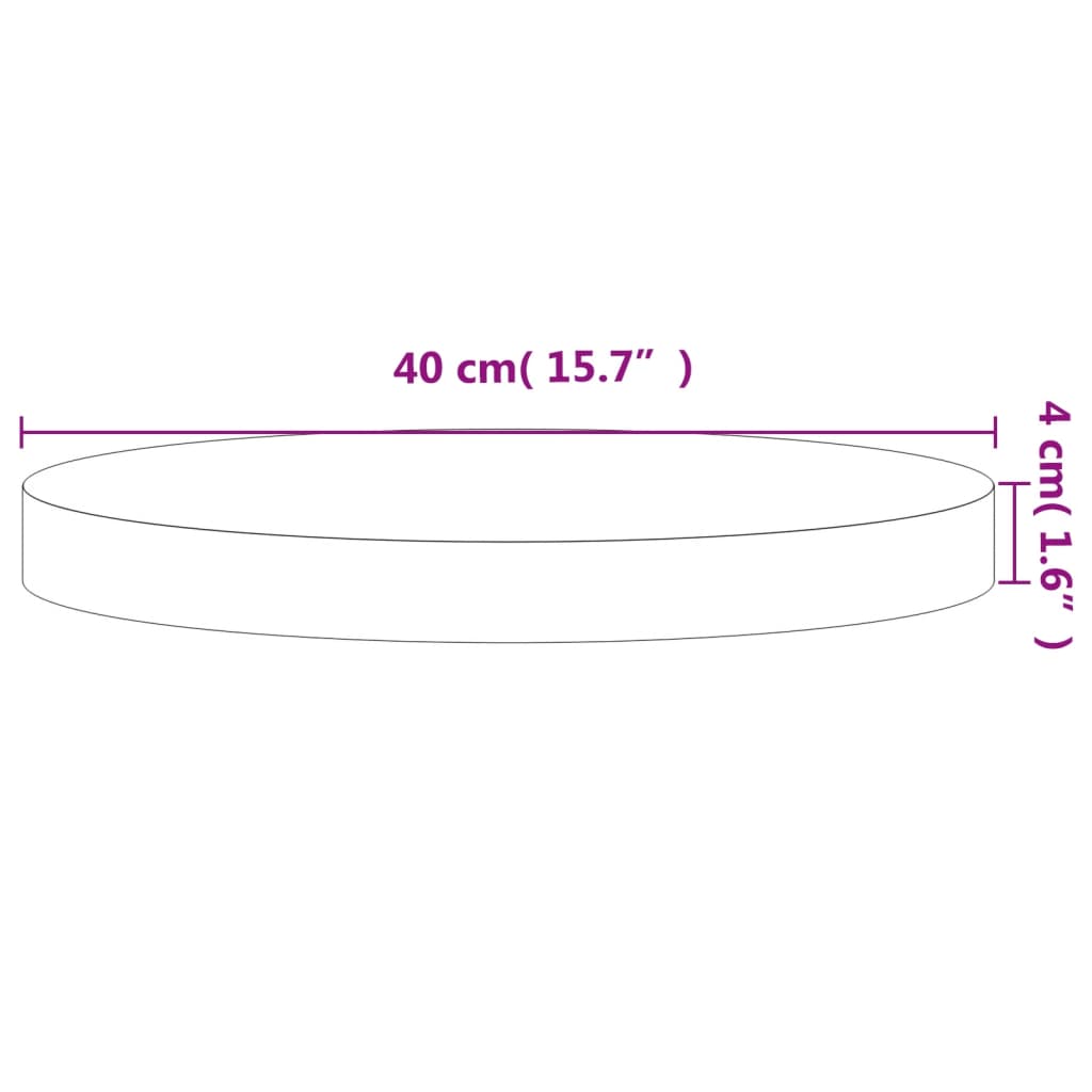 vidaXL Table Top Ø40x4 cm Round Solid Wood Beech 4
