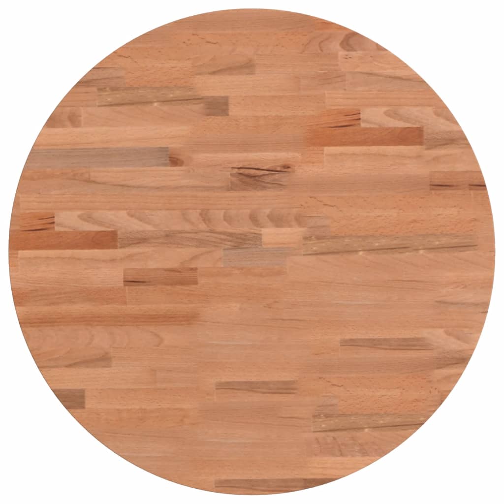 vidaXL Table Top Ø50x2.5 cm Round Solid Wood Beech 2