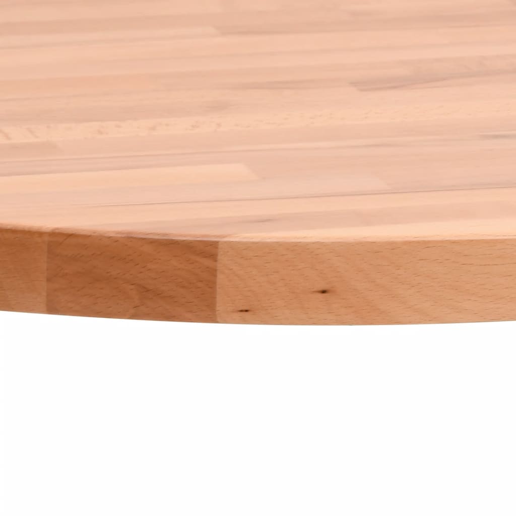 vidaXL Table Top Ø50x2.5 cm Round Solid Wood Beech 3