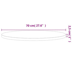 vidaXL Table Top Ø70x2.5 cm Round Solid Wood Beech 5