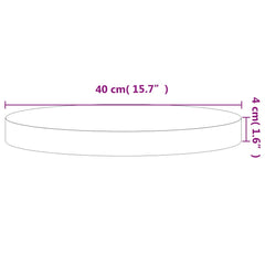 vidaXL Table Top Ø40x4 cm Round Solid Wood Beech 4