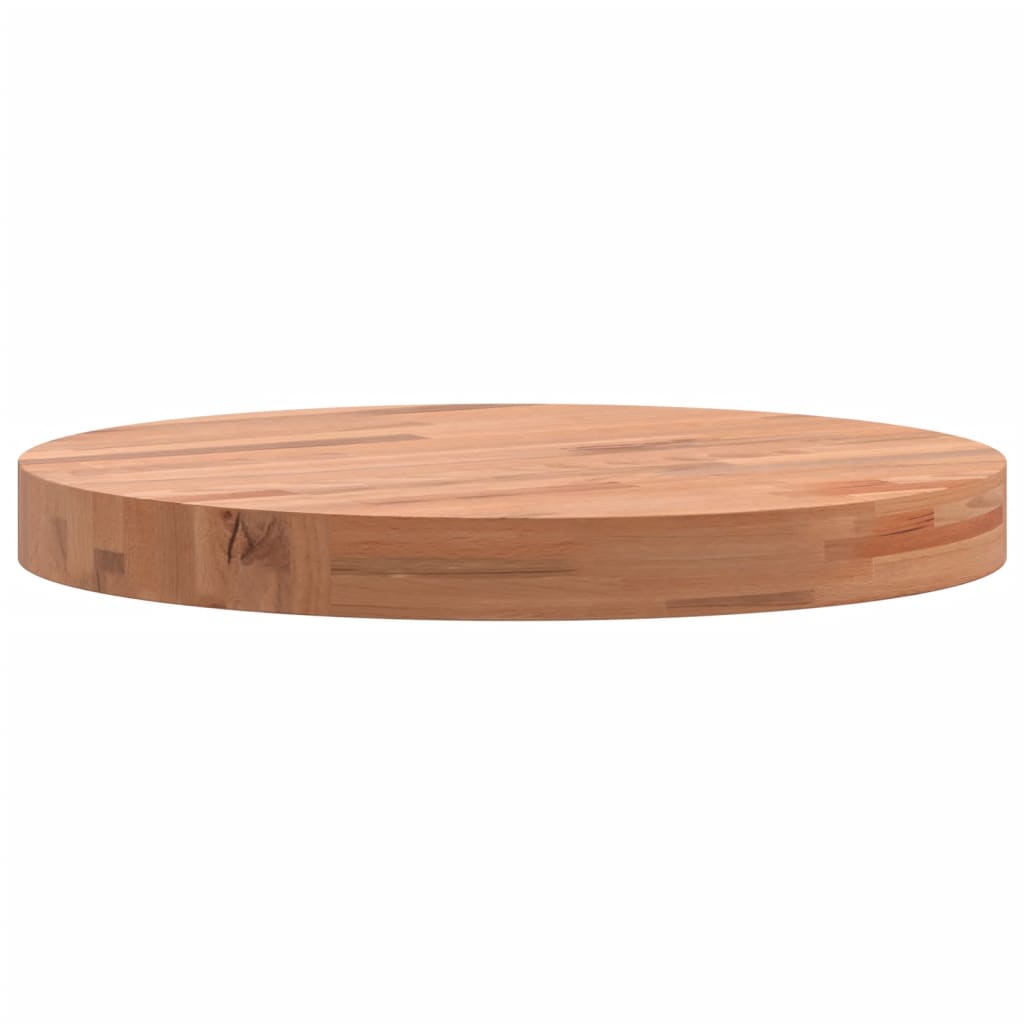 vidaXL Table Top Ø40x4 cm Round Solid Wood Beech 5