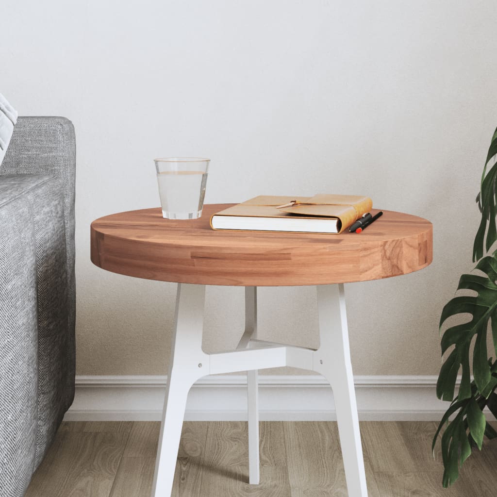 vidaXL Table Top Ø40x4 cm Round Solid Wood Beech 1