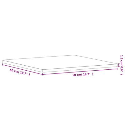 Table Top 50x50x1.5 cm Square Solid Wood Beech