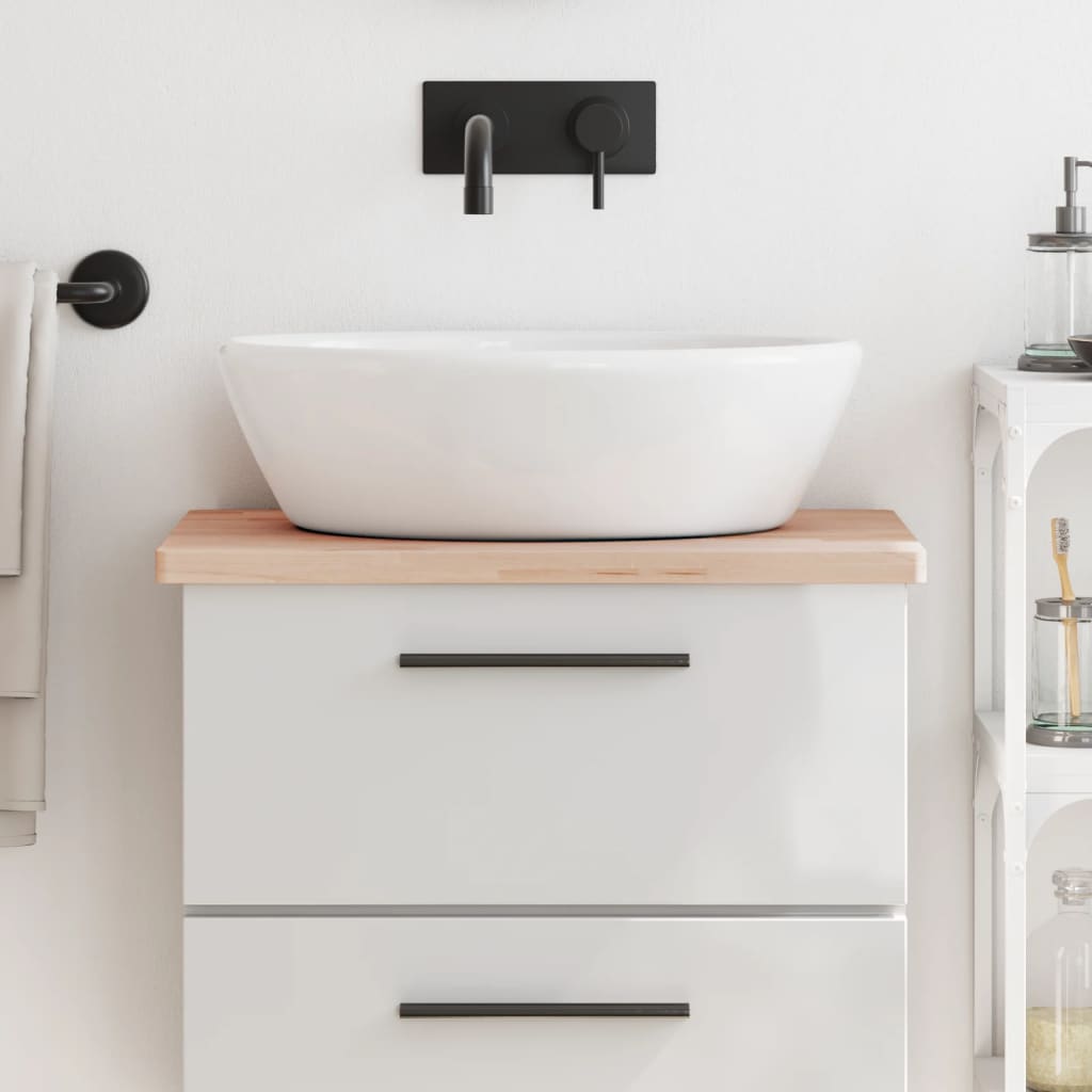vidaXL Bathroom Countertop 60x40x2.5 cm Solid Wood Beech 1