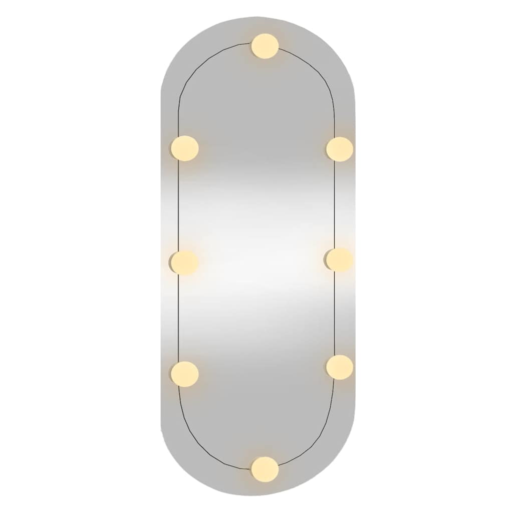 vidaXL Wall Mirror with LED Lights 35x80 cm Glass Oval 4