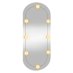 vidaXL Wall Mirror with LED Lights 35x80 cm Glass Oval 4