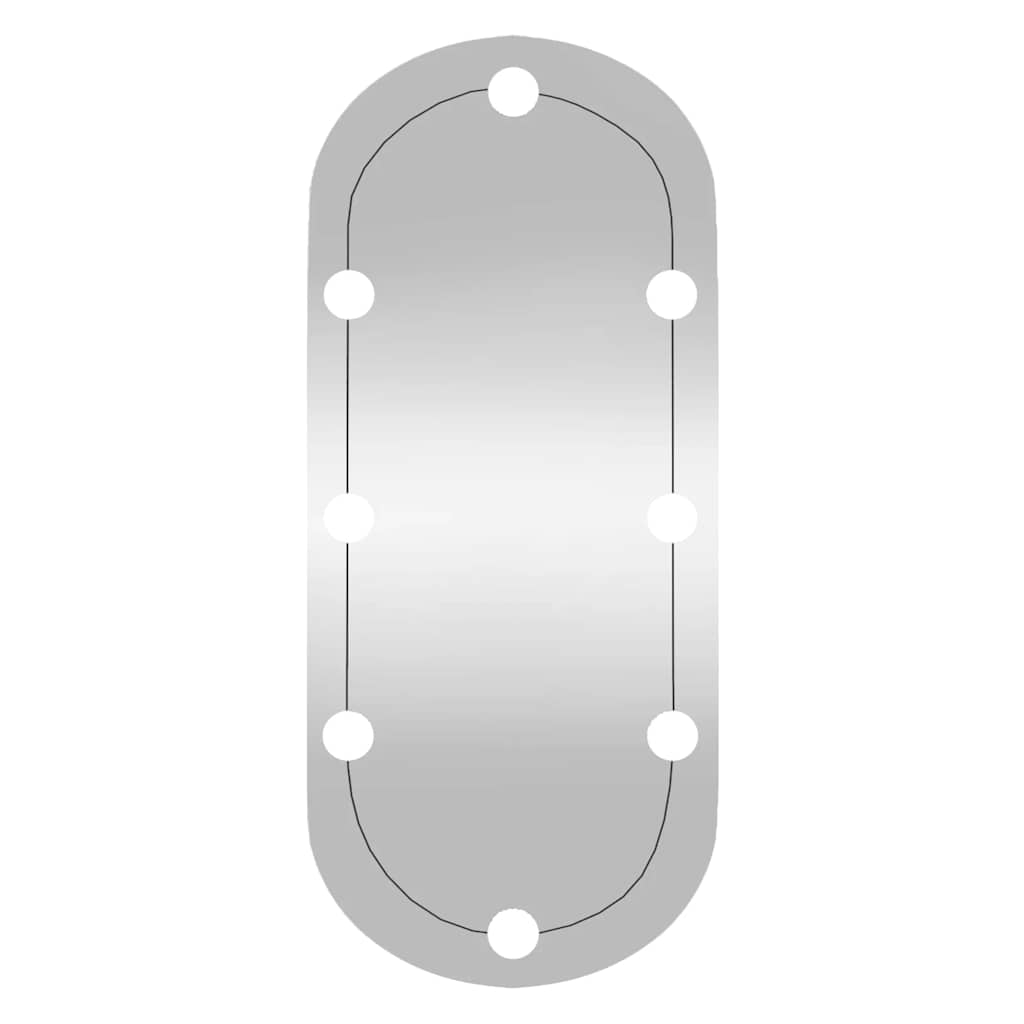 vidaXL Wall Mirror with LED Lights 35x80 cm Glass Oval 5