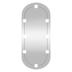 vidaXL Wall Mirror with LED Lights 35x80 cm Glass Oval 5