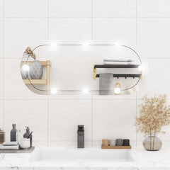 vidaXL Wall Mirror with LED Lights 35x80 cm Glass Oval 1