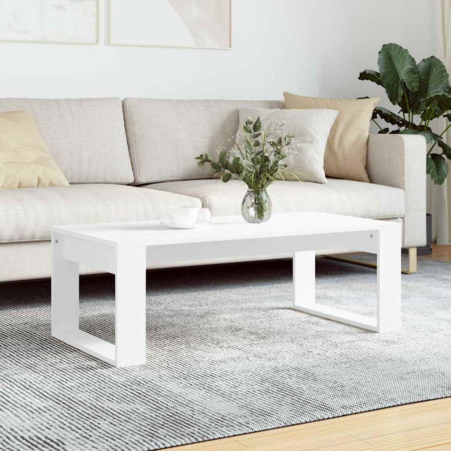 vidaXL Coffee Table | White | Engineered wood | Medium | Modern | Coffee Table 1
