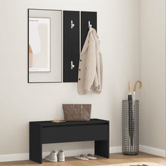 vidaXL Hallway Furniture Set Black Engineered Wood 1