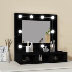 vidaXL Mirror Cabinet with LED Black 60x31.5x62 cm 4