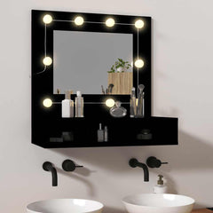 vidaXL Mirror Cabinet with LED Black 60x31.5x62 cm 1