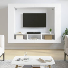 TV Cabinet 152x22x113 cm Engineered Wood White