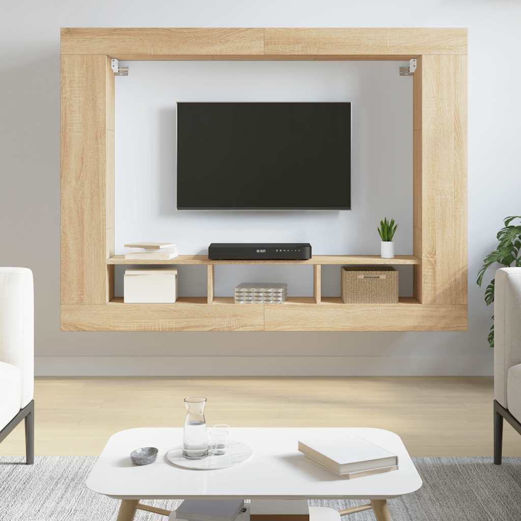 TV Cabinet 152x22x113 cm Engineered Wood Sonoma oak