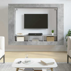 TV Cabinet 152x22x113 cm Engineered Wood Concrete grey