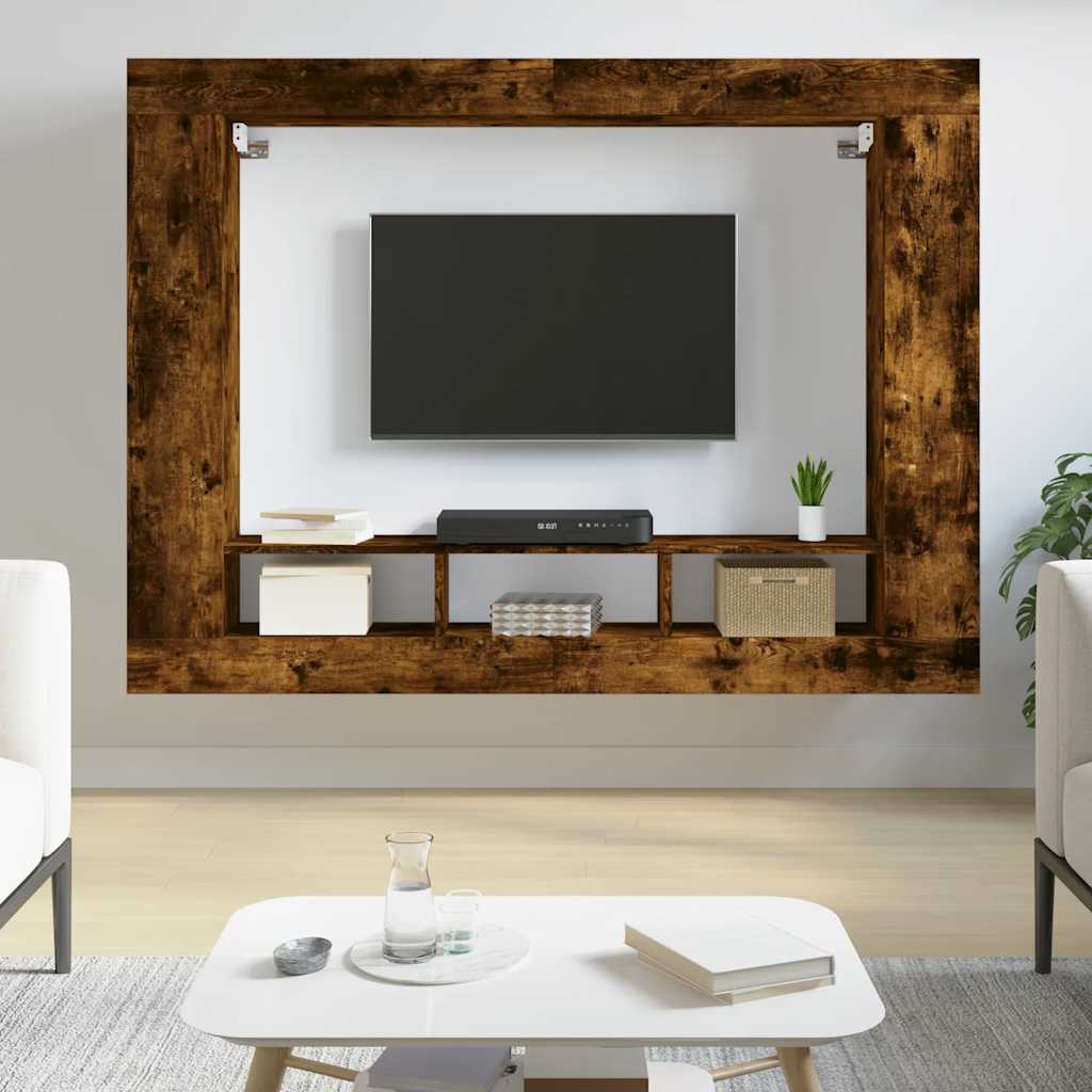 TV Cabinet 152x22x113 cm Engineered Wood Smoked oak