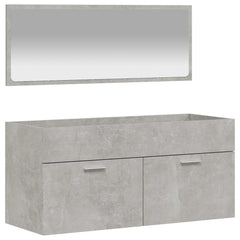 vidaXL Bathroom Cabinet with Mirror Concrete Grey Engineered Wood 2