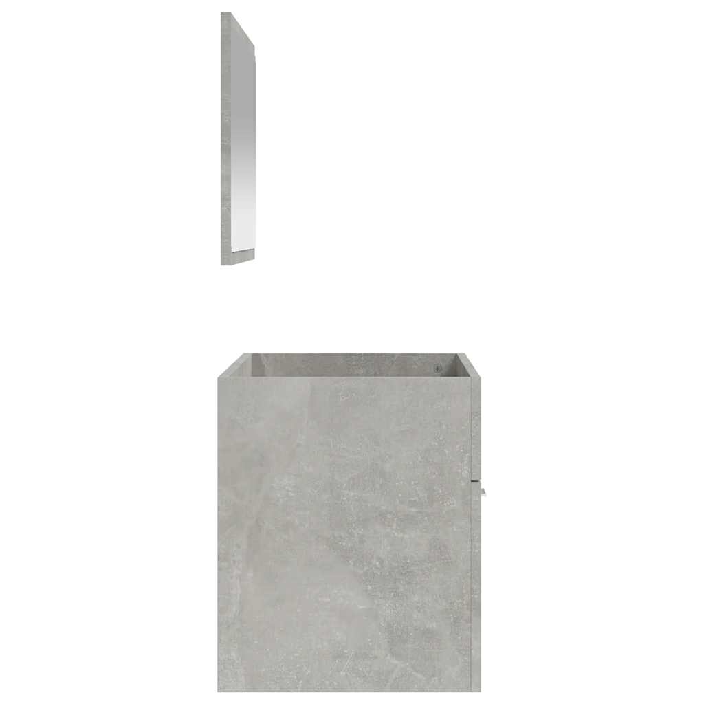 Bathroom Cabinet with Mirror Engineered Wood Concrete grey
