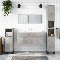 Bathroom Cabinet with Mirror Engineered Wood Concrete grey