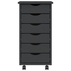 vidaXL Rolling Cabinet with Drawers "MOSS" Grey Solid Wood Pine 5