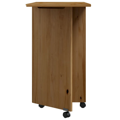 Rolling Cabinet with Desk MOSS Honey Brown Solid Wood Pine