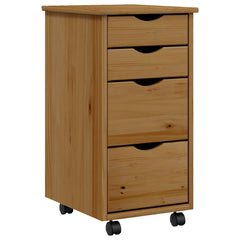 Rolling Cabinet with Drawers "MOSS" Solid Wood Pine