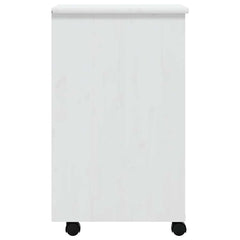 Rolling Cabinet with Drawers "MOSS" White Solid Wood Pine, image 6