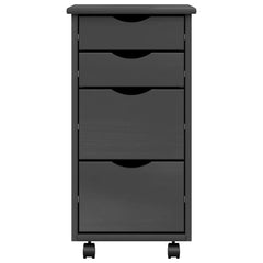 vidaXL Rolling Cabinet with Drawers MOSS Grey Solid Wood Pine 5