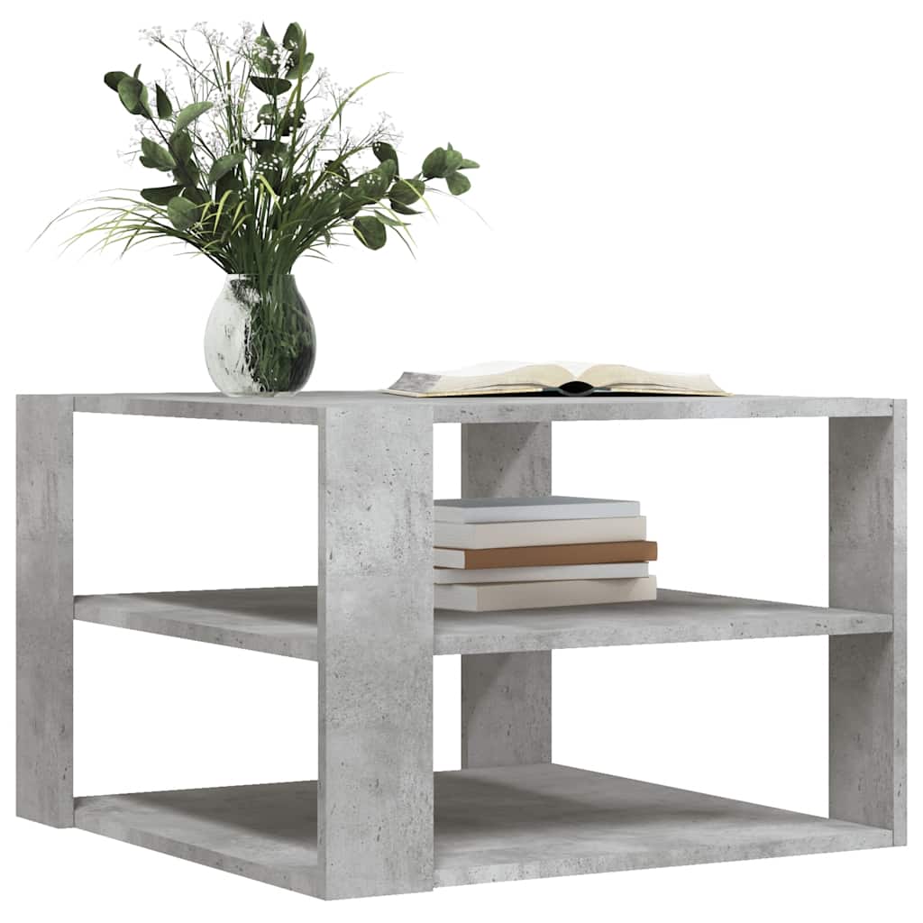 vidaXL Coffee Table Concrete Grey 58x58x40 cm Engineered Wood 3