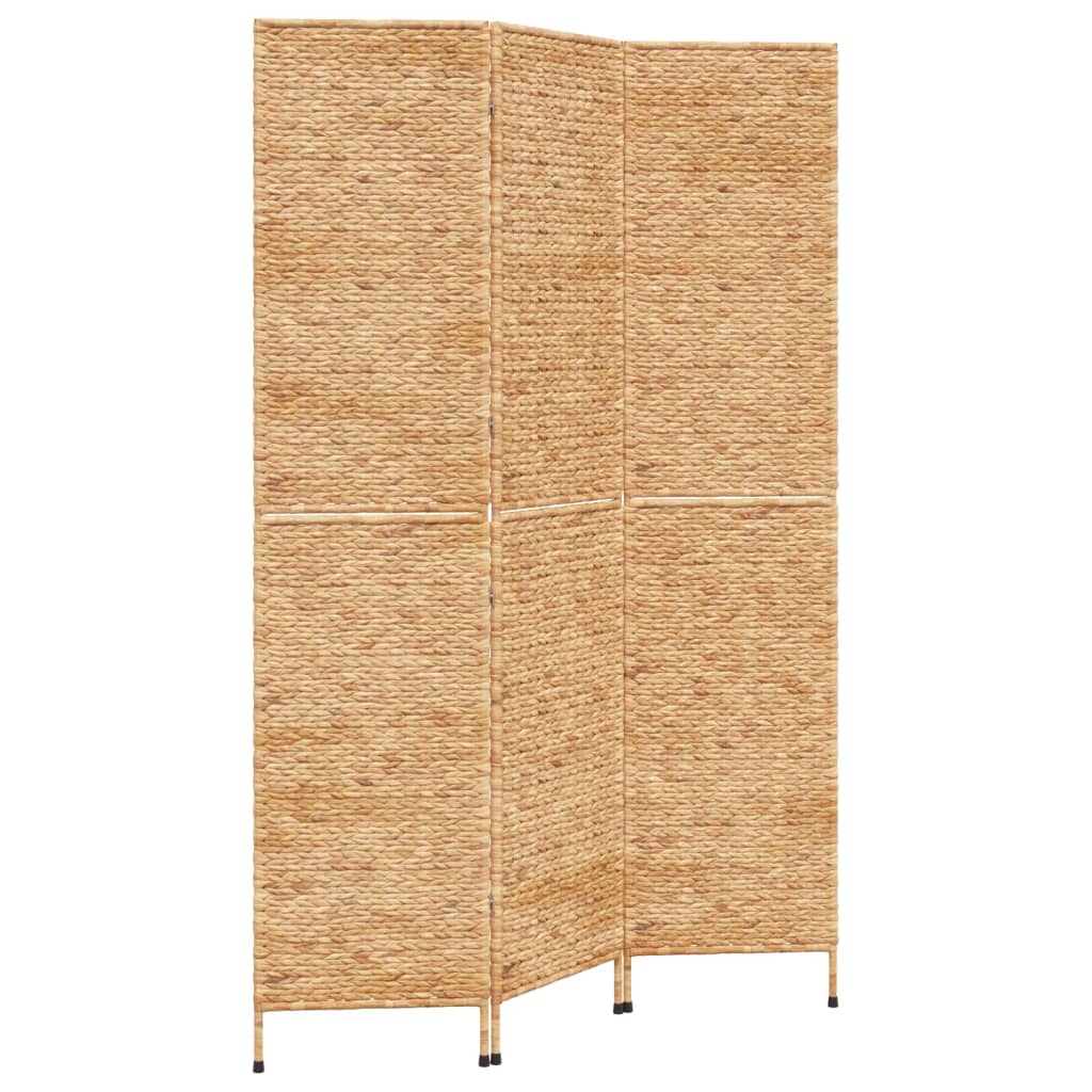 Room Divider 3-Panel Water Hyacinth Light brown 122 x 180 cm
